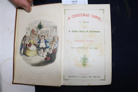 Dickens, Charles - A Christmas Carol, 1st edition, 8vo, Stave 1 on first page of text, frontispiece,